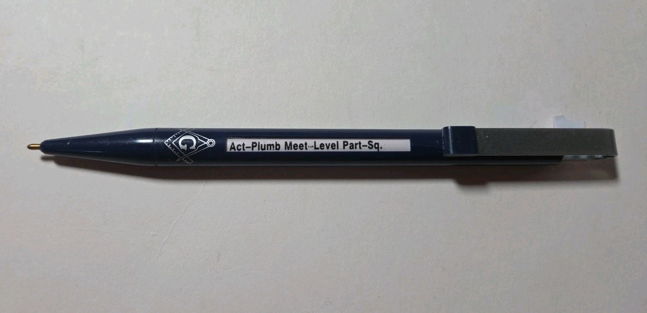 Vintage Masonic Ritual Ballpoint Pen 5 Points of Fellowship Germany