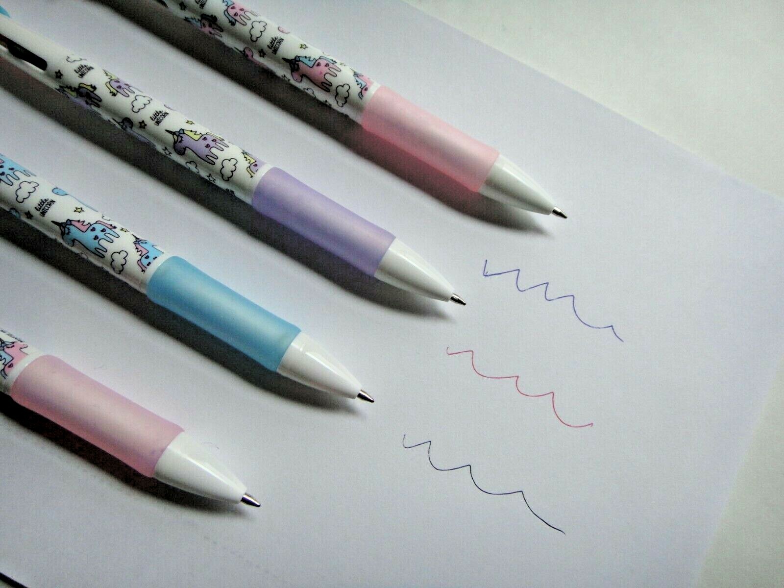 12 Pcs-3 colors UNICORN cartoon Multi-color changing Ballpoint Pen US Seller
