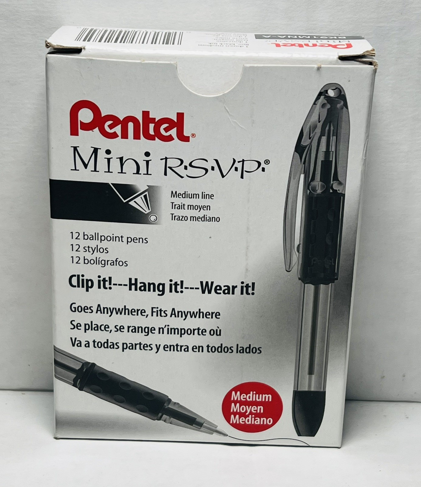 12 Pack Mini R.S.V.P Ballpoint Pens – Stylish Translucent Barrels Black Ink U1C