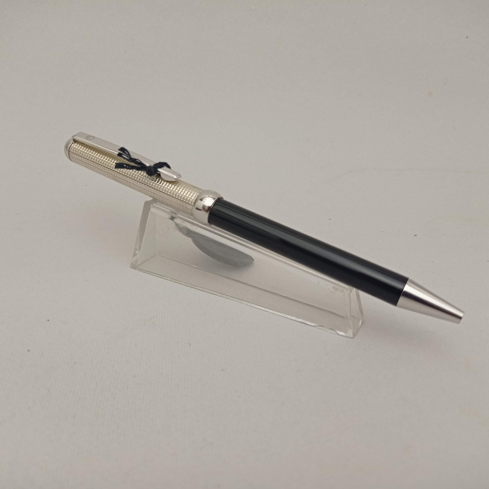 WALDMANN STERLING SILVER 925 CHESS MODEL WITH BLACK ENAMEL BALLPOINT PEN VINTAGE