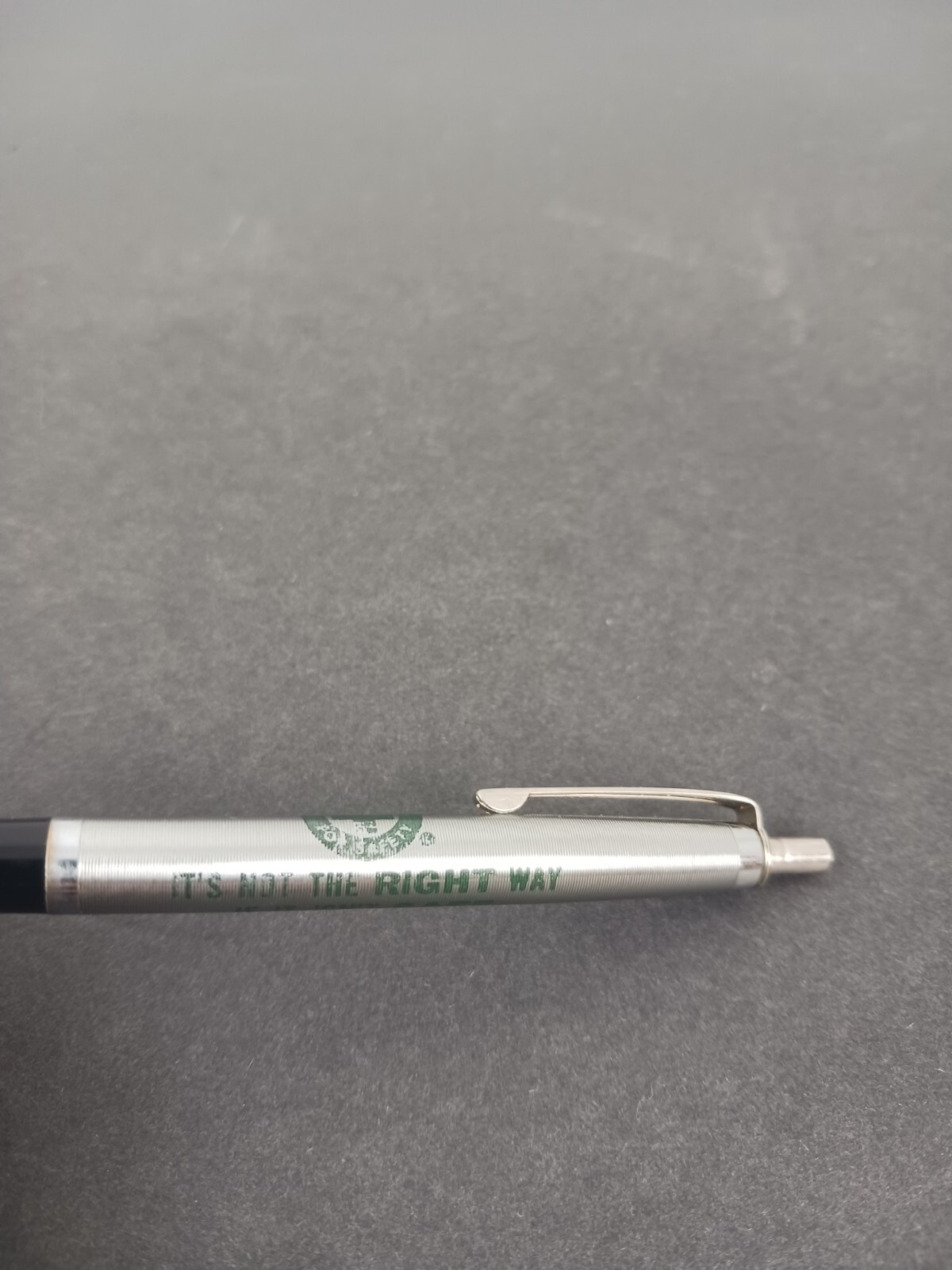 Vintage Autopoint USA Advertising Pen / Green Cross Safety / Metal and plastic