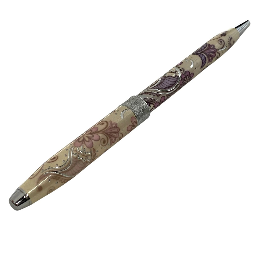 Cross Botanica Ballpoint Pen Botanical Pattern Silver Pink Purple Twist