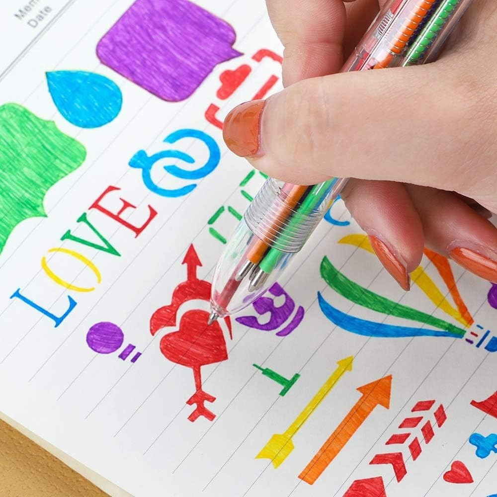 28 Retractable Multicolor Ballpoint Pens – Ideal for Home, School & Office