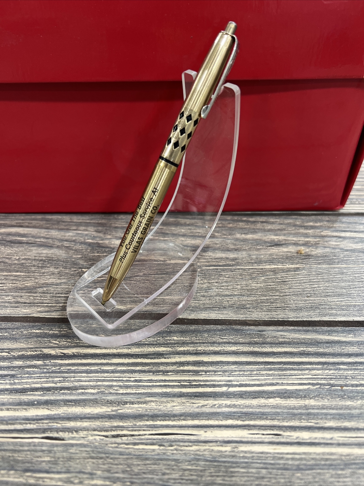 Vintage Pen Vilas Grain Co Vilas Colorado Gold Black Unipeco