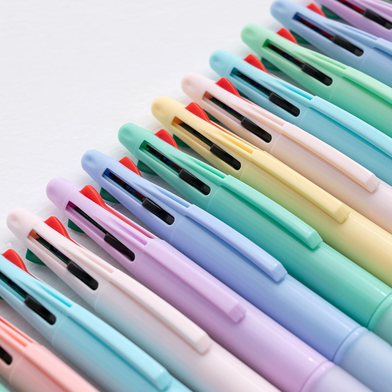 Assorted Color 4-in-1 Refillable Pens – Soft Grip, 1.0mm Medium Point, 8 Count
