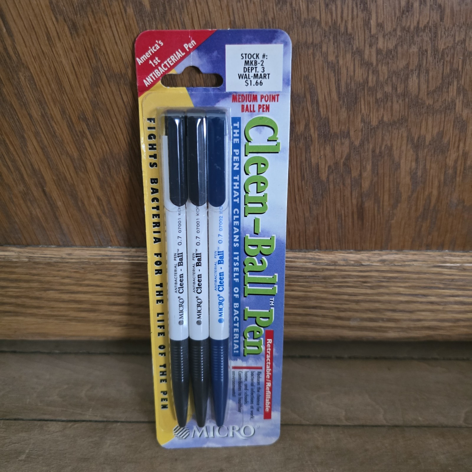 Vintage 1996 Micro Cleen Ball Pens Medium Point Retractable Antibacterial