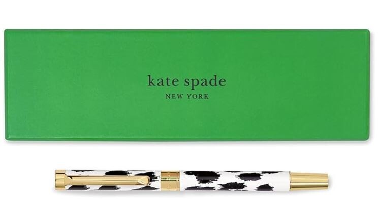 Kate Spade New York Black Ink Ballpoint Pen Modern Leopard
