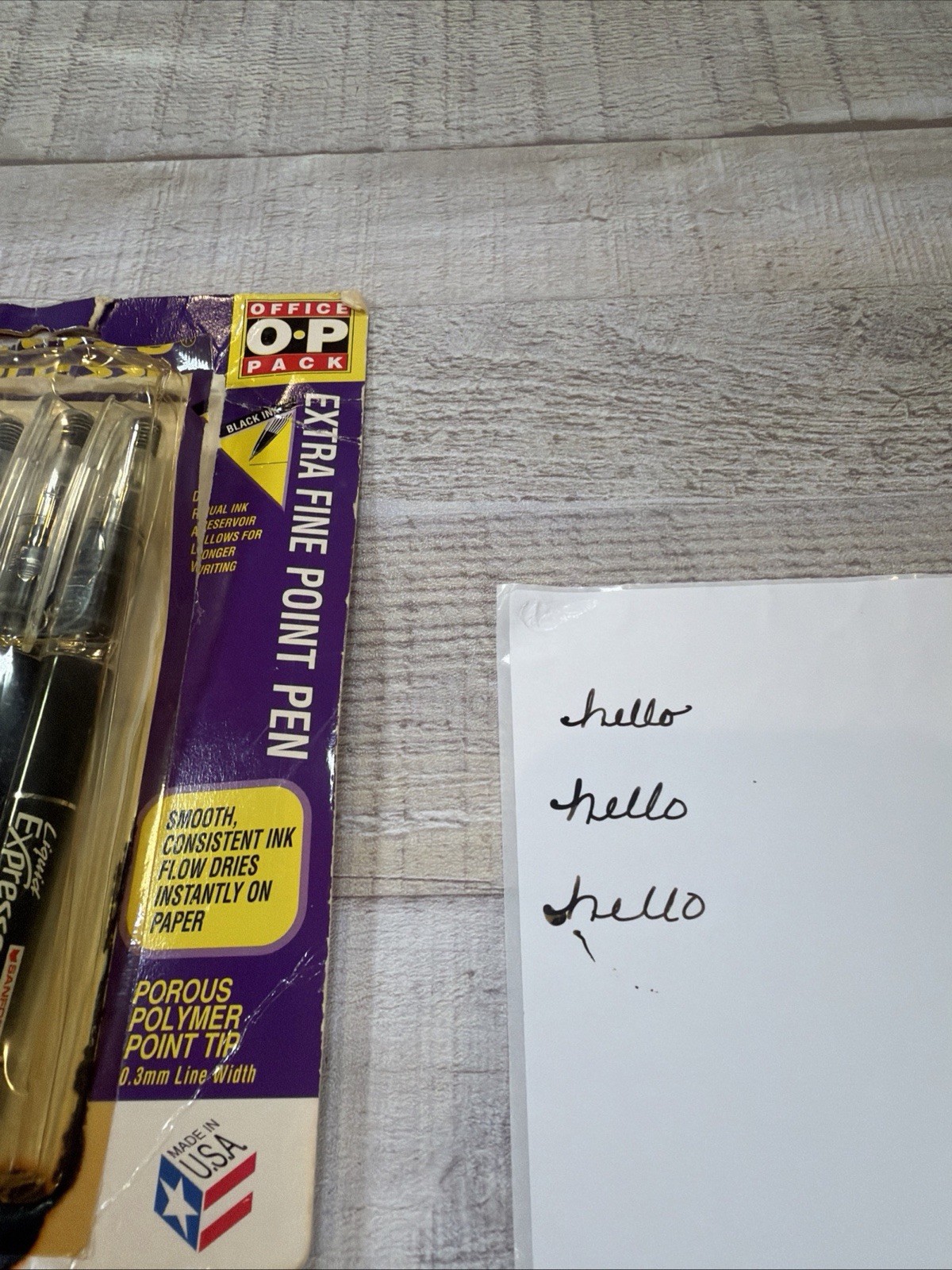 Vintage Sanford Polymer Expresso Black Extra Fine Point Pens Working Lot Of 5