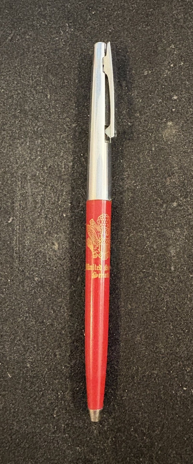 VTG Red United States Senate Clip Click Ballpoint Pen Rare