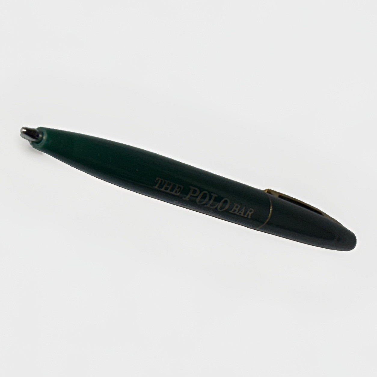 The Polo Bar Ralph Lauren Ballpoint Pen Green Gold NYC Restaurant Collectible