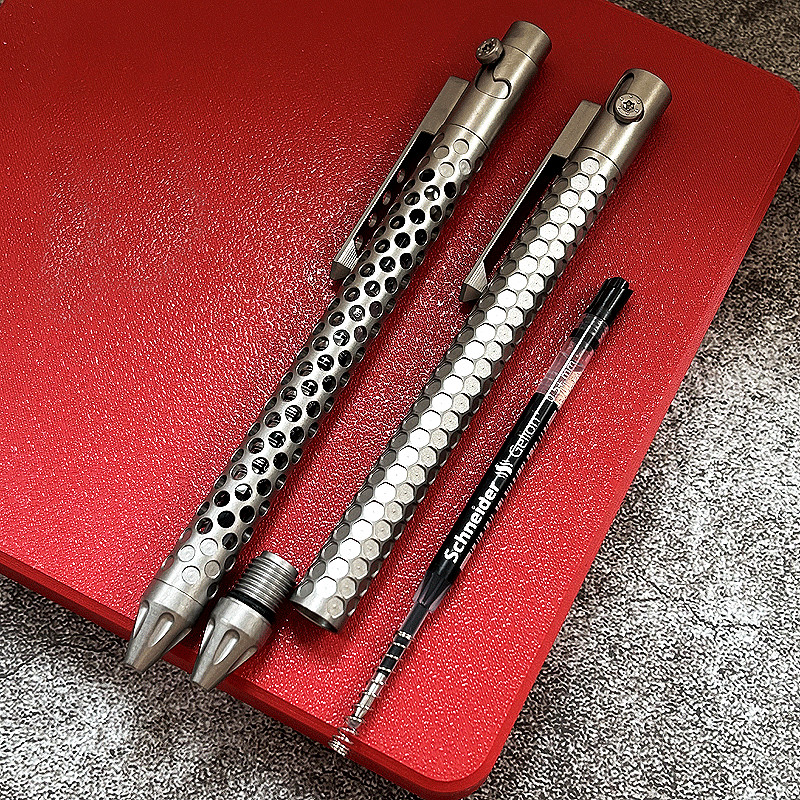EDC Titanium Alloy Mechanical Pocket Ballpoint Pen Signature Top Pen for Gift