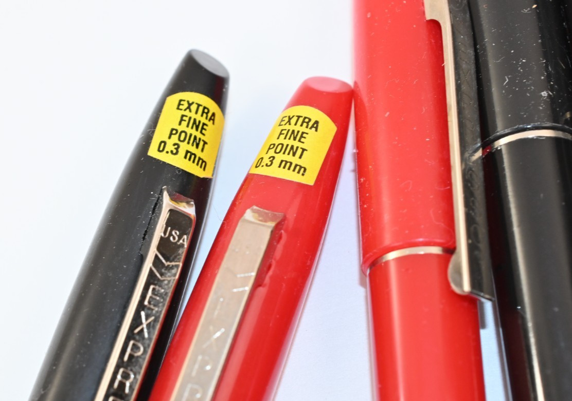 Lot 5 Vintage Sanford Expresso 0.3mm Extra Fine Pens Red Black w/ Box