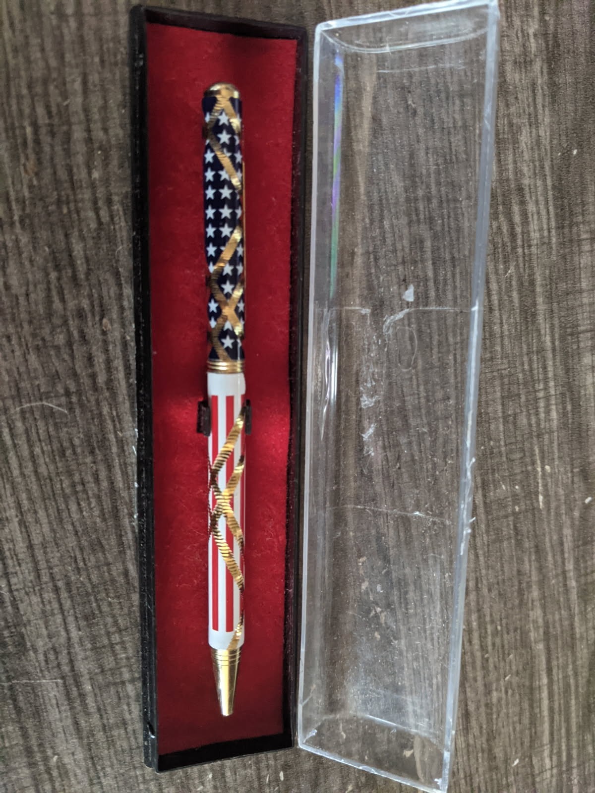UNITED STATES OF AMERICA USA GRAPHICS MECHANICAL INK PEN PLASTIC CASE FREE SHIP