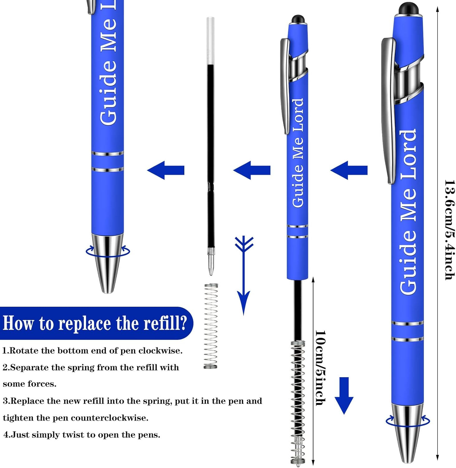 10 Pcs Ballpoint Pens Office Inspirational Quotes Snarky Screen Touch Stylus Pen