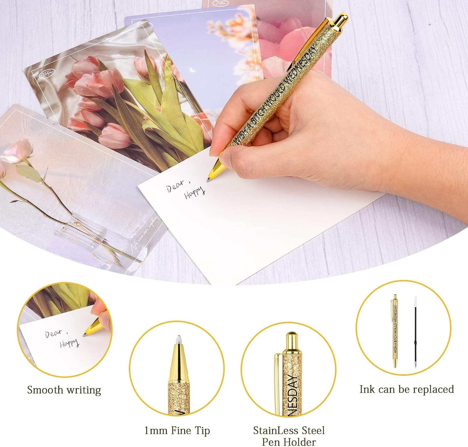 AUAUY Funny Pens, Seven Days of The 1 Count (Pack 7), Week