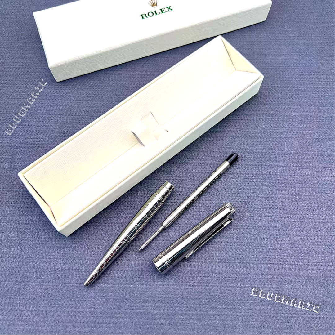 Vintage Rolex Silver Scribe Platinum Wave Cut Pen AD VIP Gift – New In Box