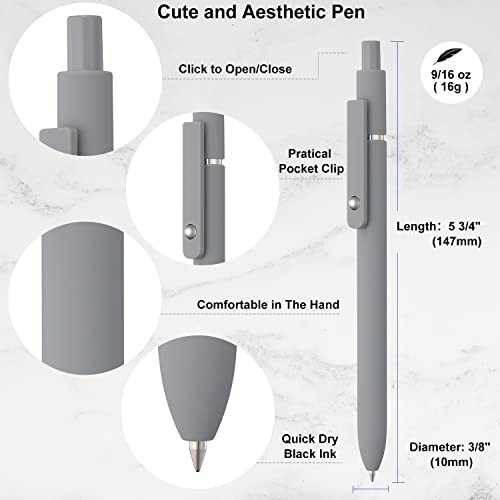 12 Pack Cute Gel Pens, Retractable Quick Dry Gel Ink Pen, Fine Point 0.5mm
