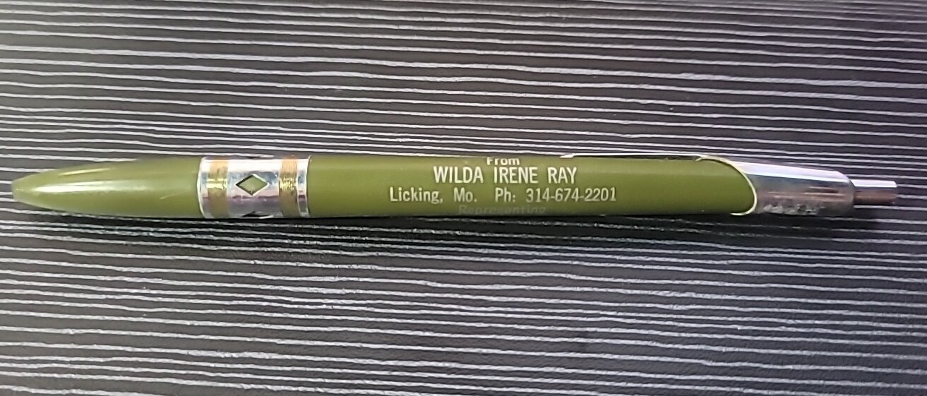Ritepoint Celluloid Ballpoint Pen UMC/Colson – Wilda Irene Ray – Licking MO A145