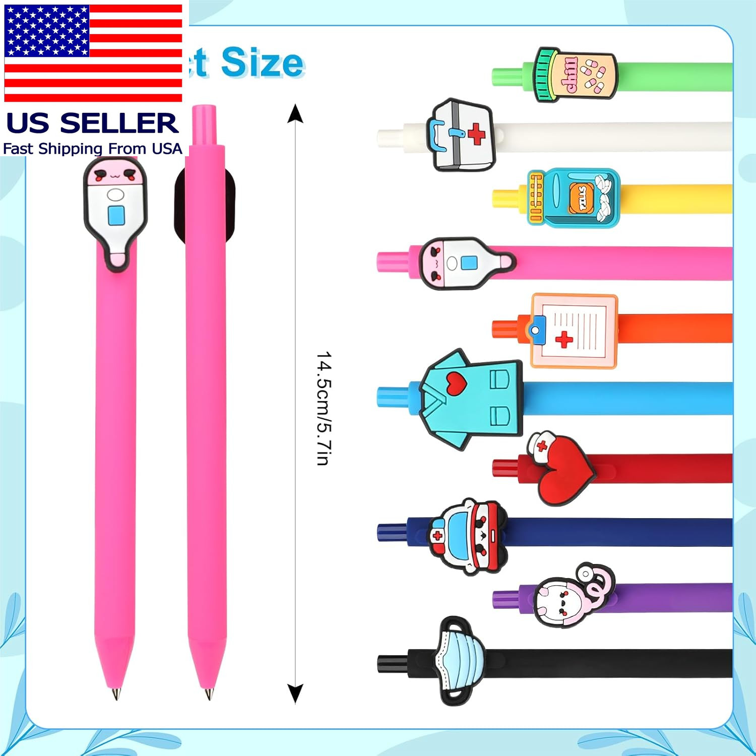 10Pcs Nurse Pens Cute Nursing Ballpoint Pens Funny Nurses Nursing Student Worker