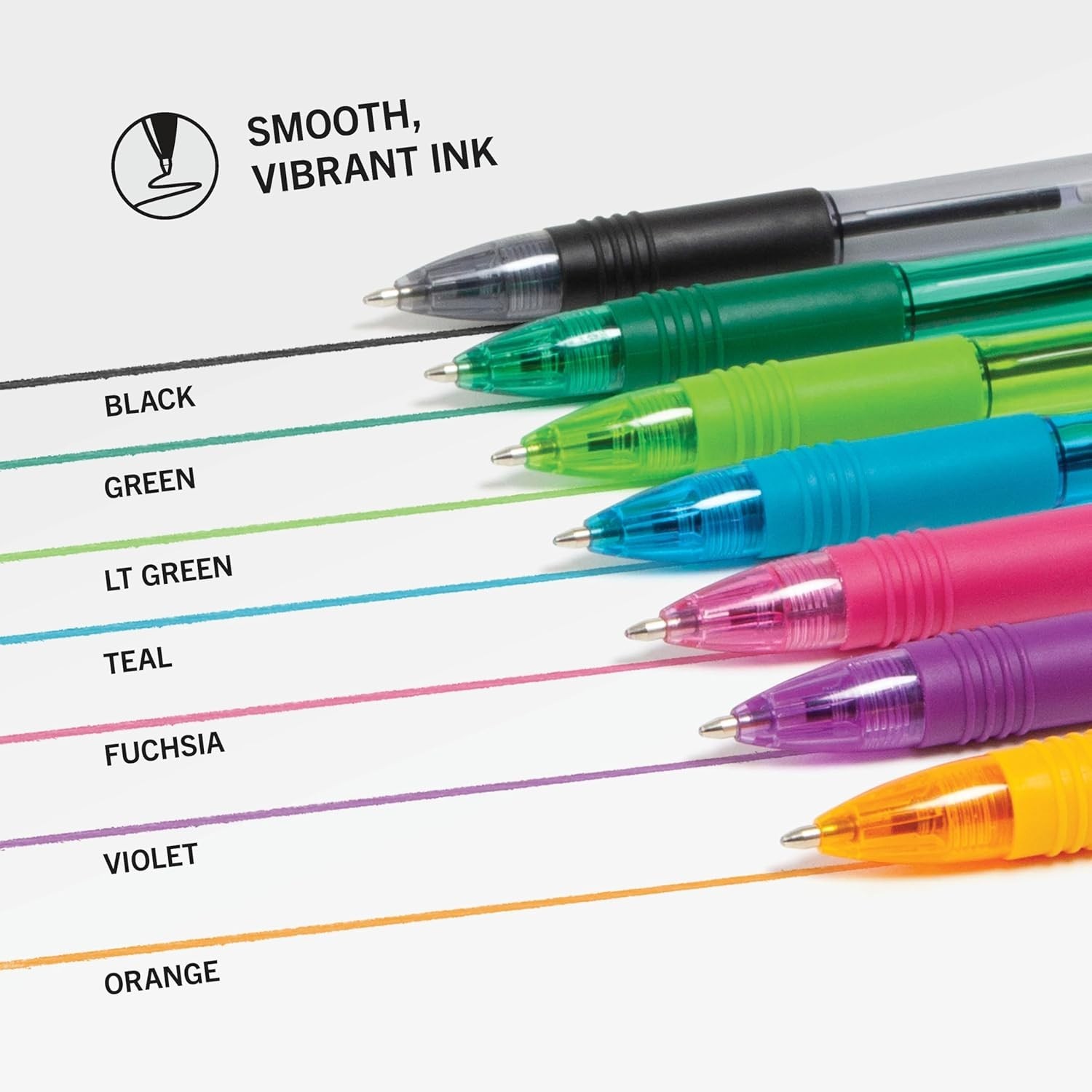 Smooth-Flowing Assorted Color Ballpoint Pens, 1.0mm Medium Point – 7-Pack