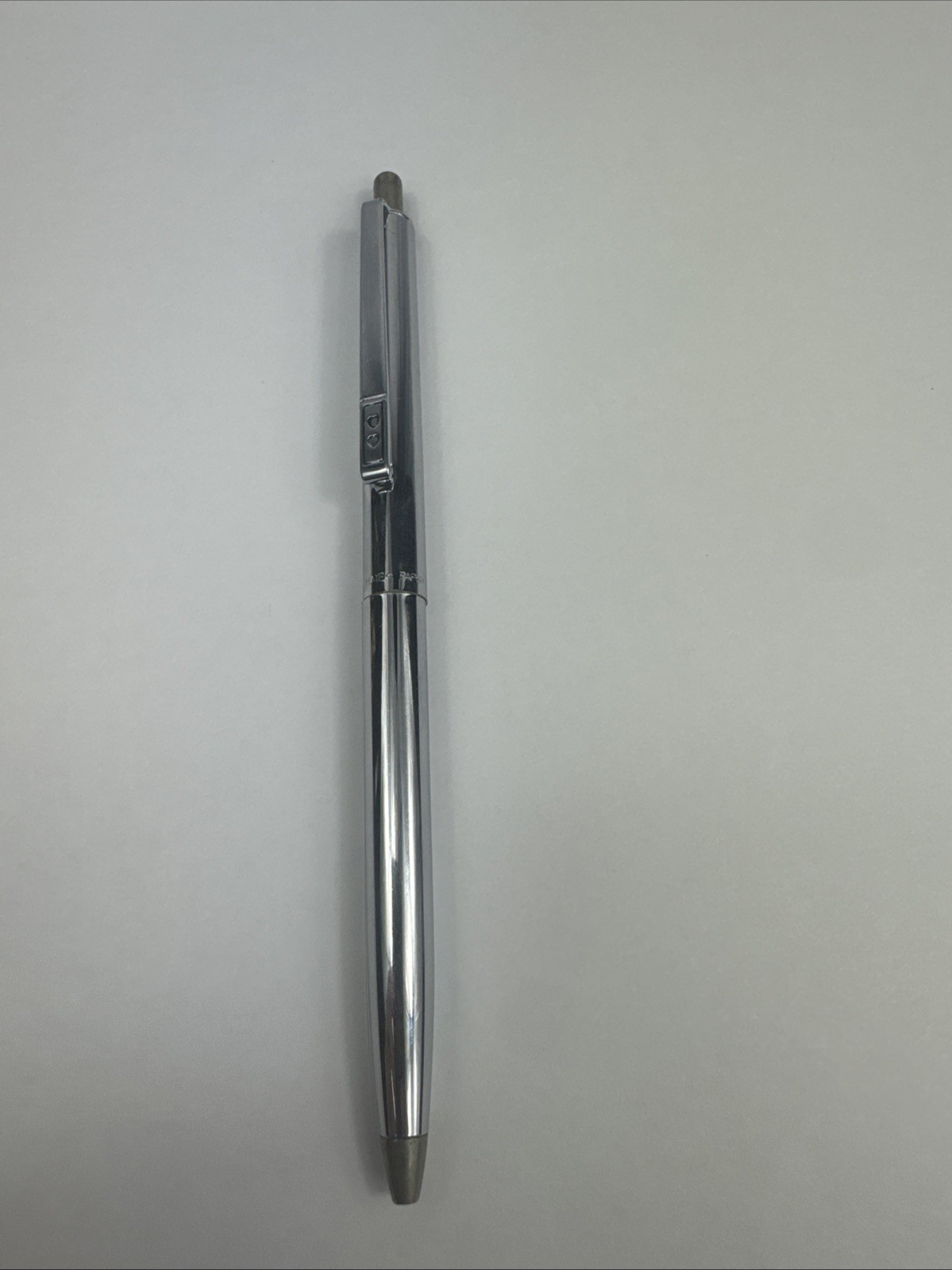 Vintage PAPER MATE Profile Slim Grip Ballpoint Pen Shiny Chrome Made In Mexico