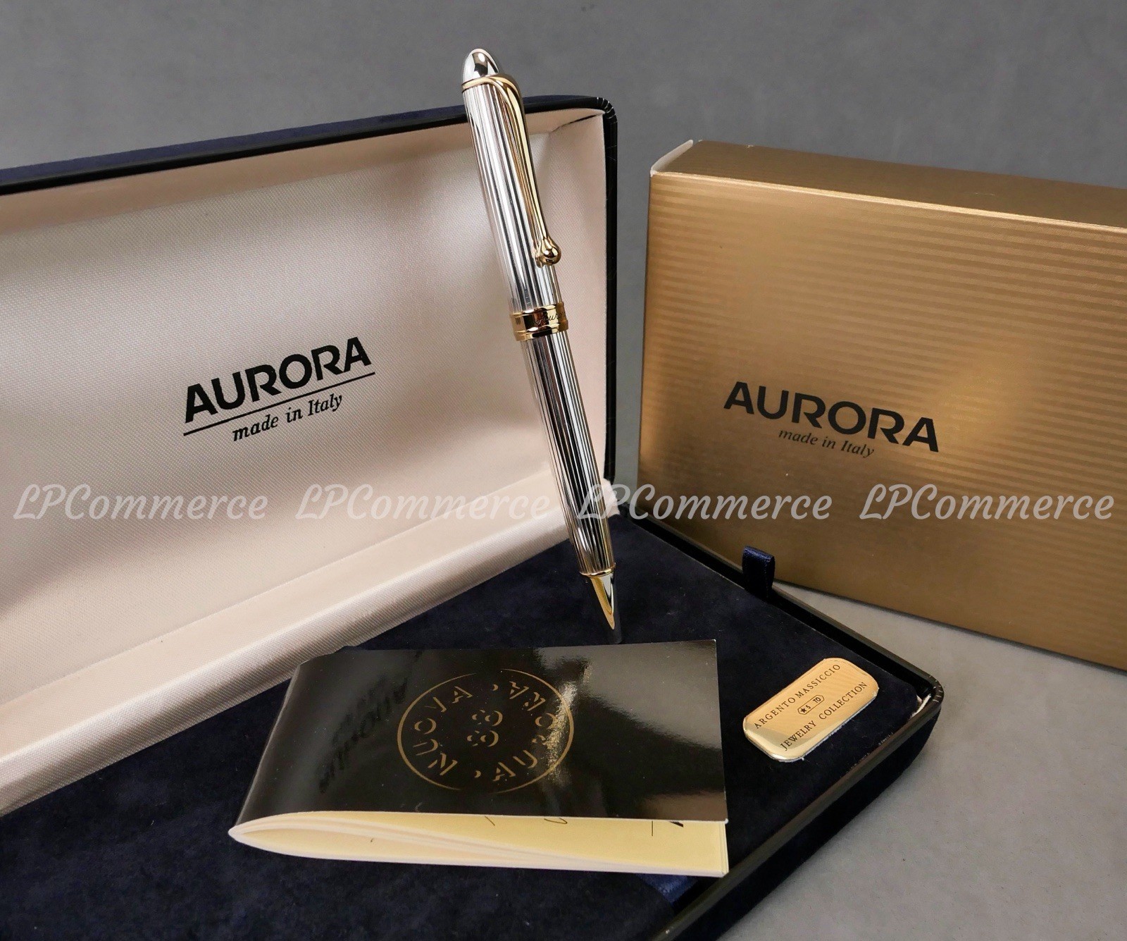 Aurora 88 Solid Silver 925% NOS Ballpoint Silver Solid Jewelry Ballpoint Pen