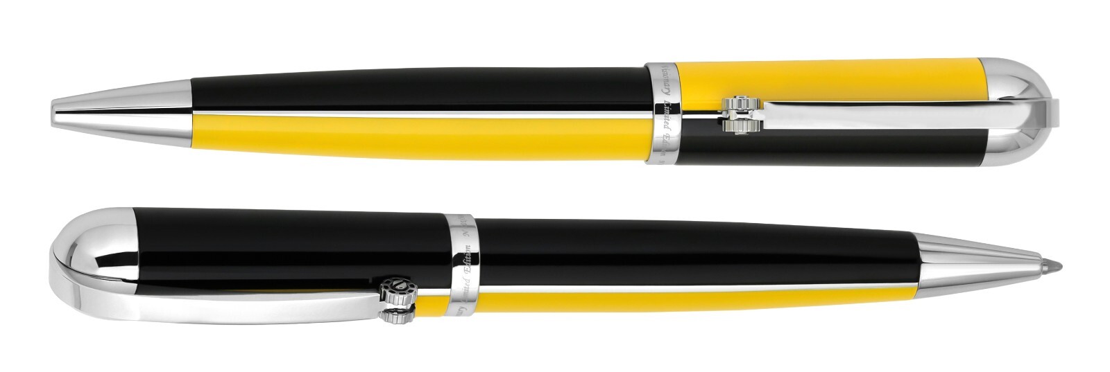 Xezo Visionary Ballpoint Pen, Yellow & Black Colorblock Enamel. LE, Handmade