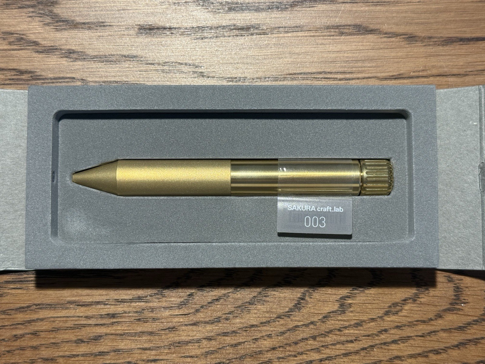 SAKURA craft_lab 003 Gold/Brass 0.8mm Gel Ink Ballpoint Pen Craft-Lab-003C-1