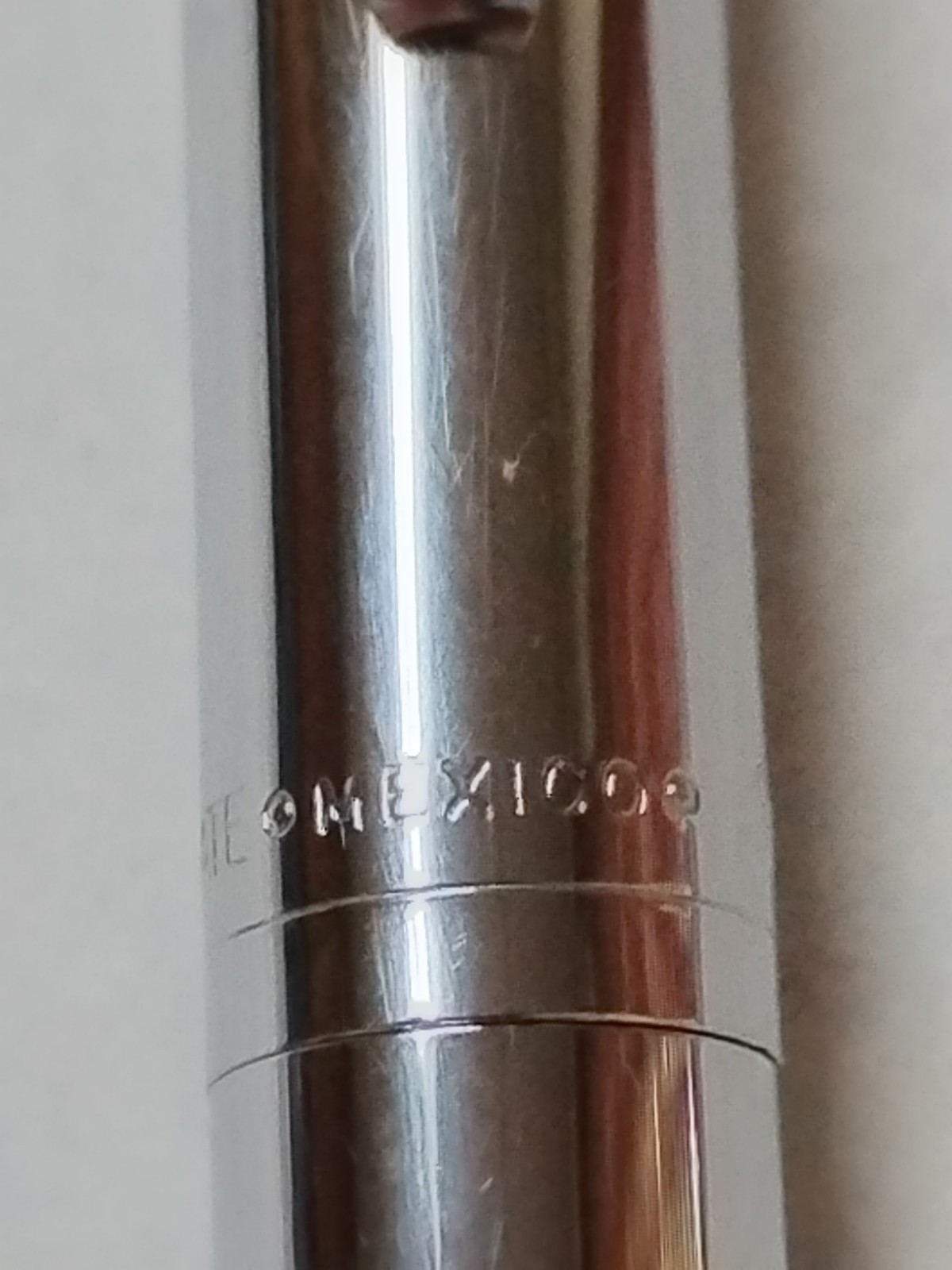 Vintage PAPER MATE Profile Slim Grip Ballpoint Pen All Chrome Made In Mexico #C6