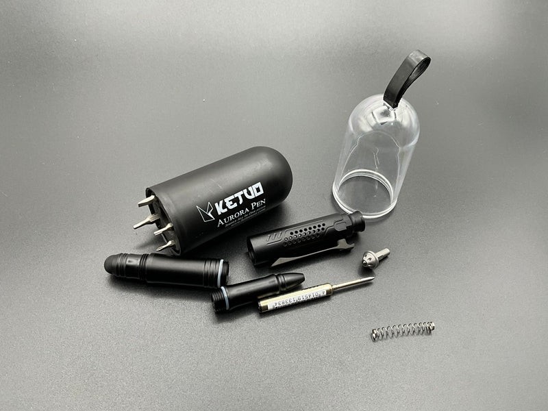 Ketuo Aurora Multi Function Pen Writes Black Streamlined Profile Stores Hex Bits