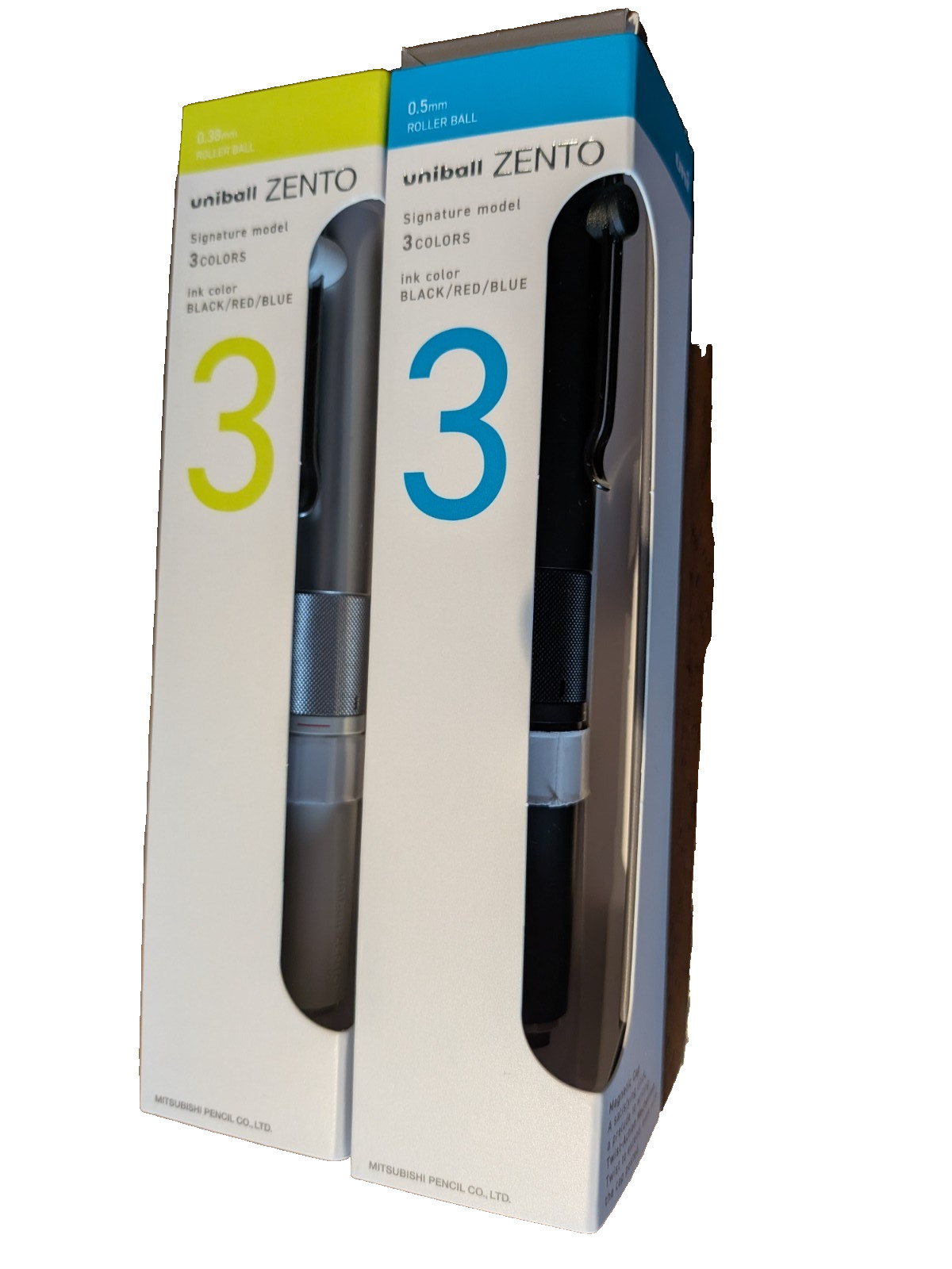 DDP/Uniball ZENTO Signature 3-Color Roller Pen set/0.38&0.5mm/Magnetic Cap/Japan
