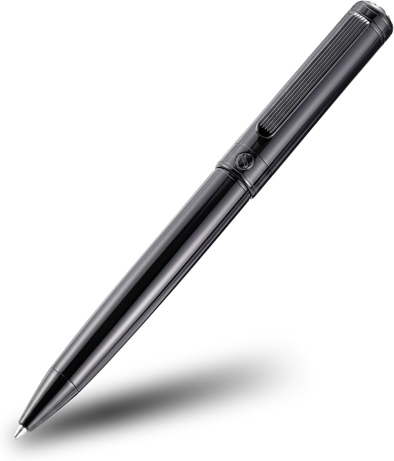 Fancy Designer Gun-Metal Ballpoint Pen with Gift Box
