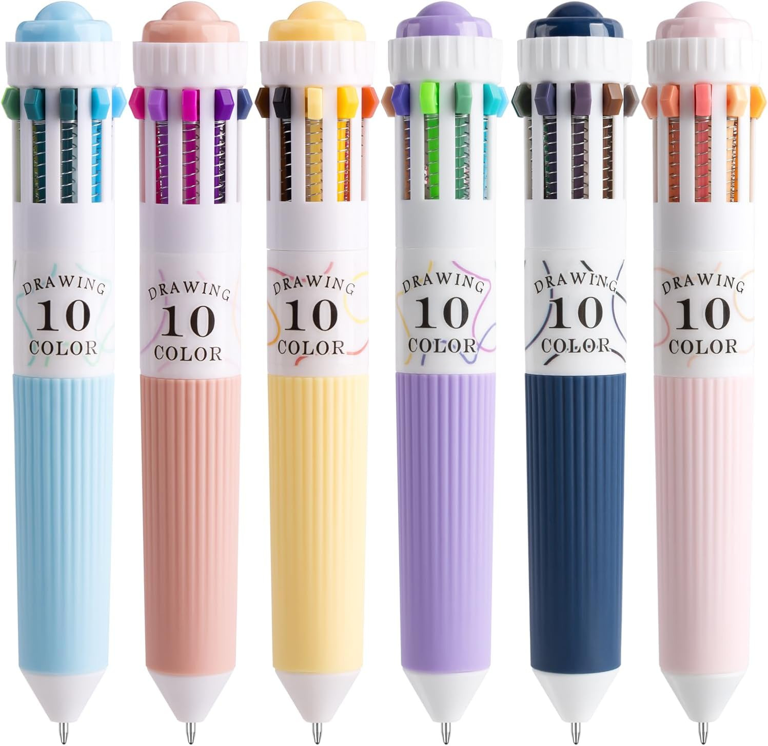 6 Park Multicolor Pens, 10-In-1 Colored Ballpoint Pen, 57 Colors, 0.8Mm Fine Po