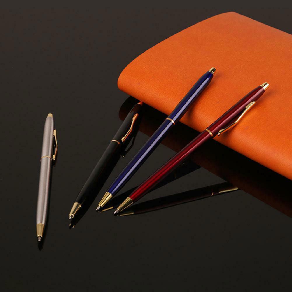 Luxury Full Metal Ballpoint Pen 1mm Black Ink Gel Pen Stationery Office Student