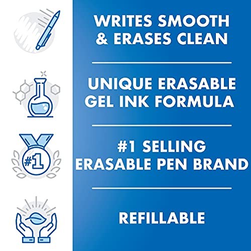 PILOT FriXion Clicker Erasable, 2 Count (Pack of 1) Gel Pens Black Gel Pens