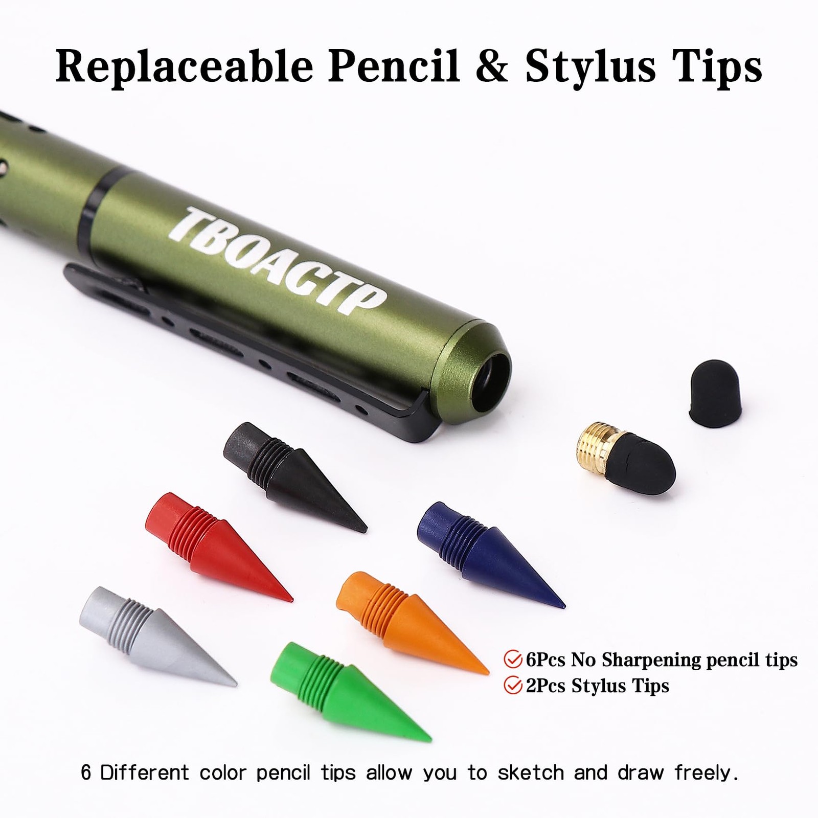 Tboactp 4.7 Mini 3 Edc Ballpoint Pen Pencil And Stylus In One 2 Refill 6 Pencil
