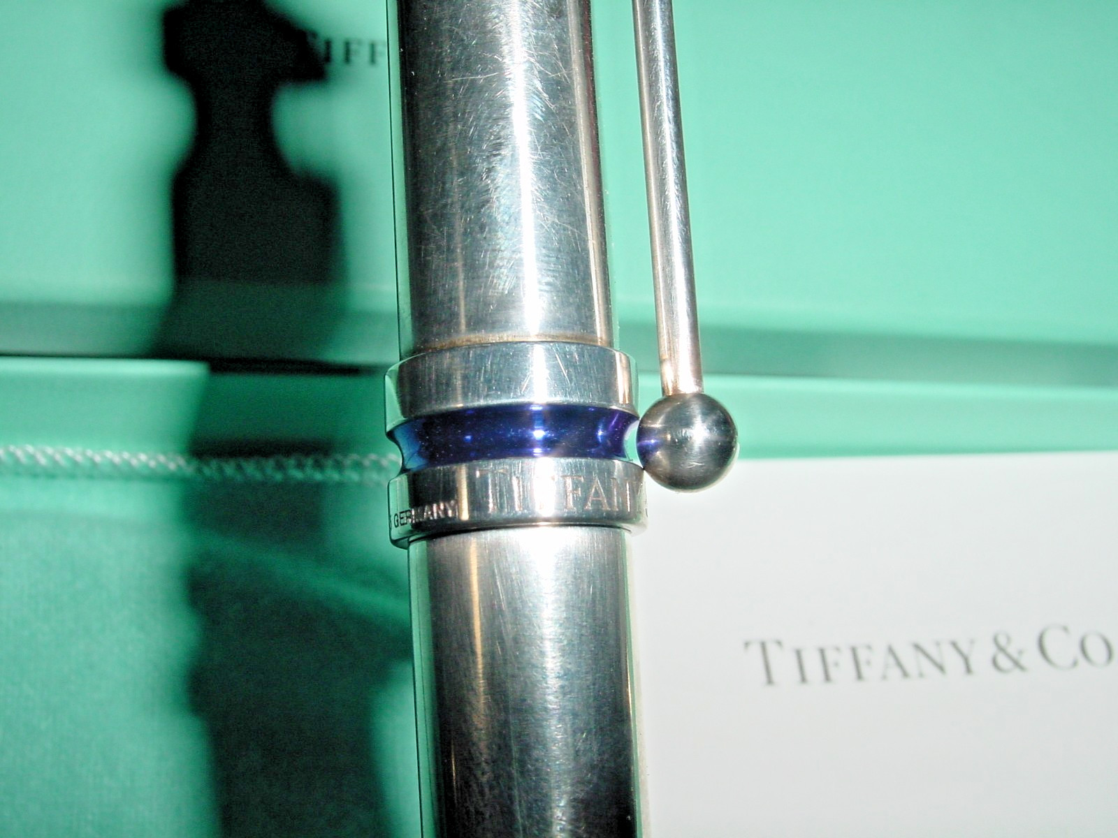 TIFFANY & CO. 925 sterling silver & blue Enamel PALOMA PICASSO ballpoint Pen