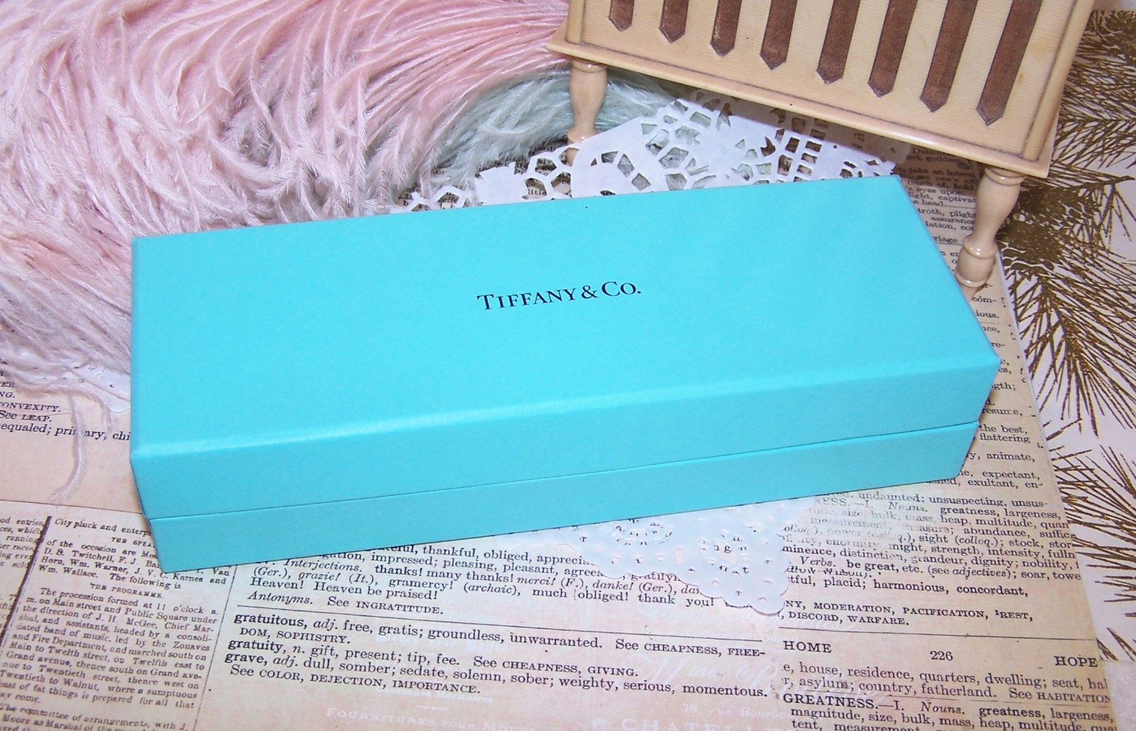 TIFFANY & Co Sterling Silver Blue Enamel Stripe Retractable Ballpoint Pen