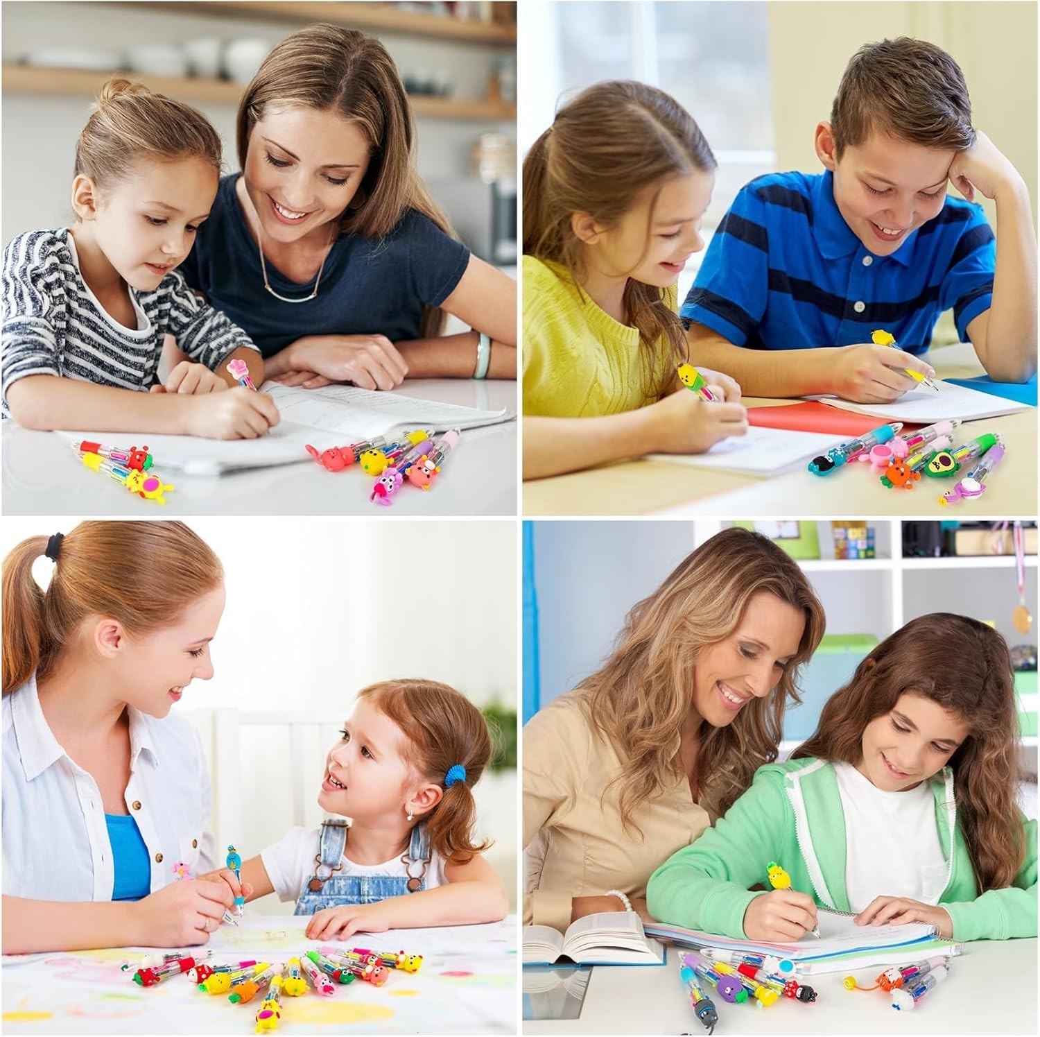 60-Pack Easter Multicolor Pen in One – Cute Easter Pens for Kids, 4-in-1 Ball…