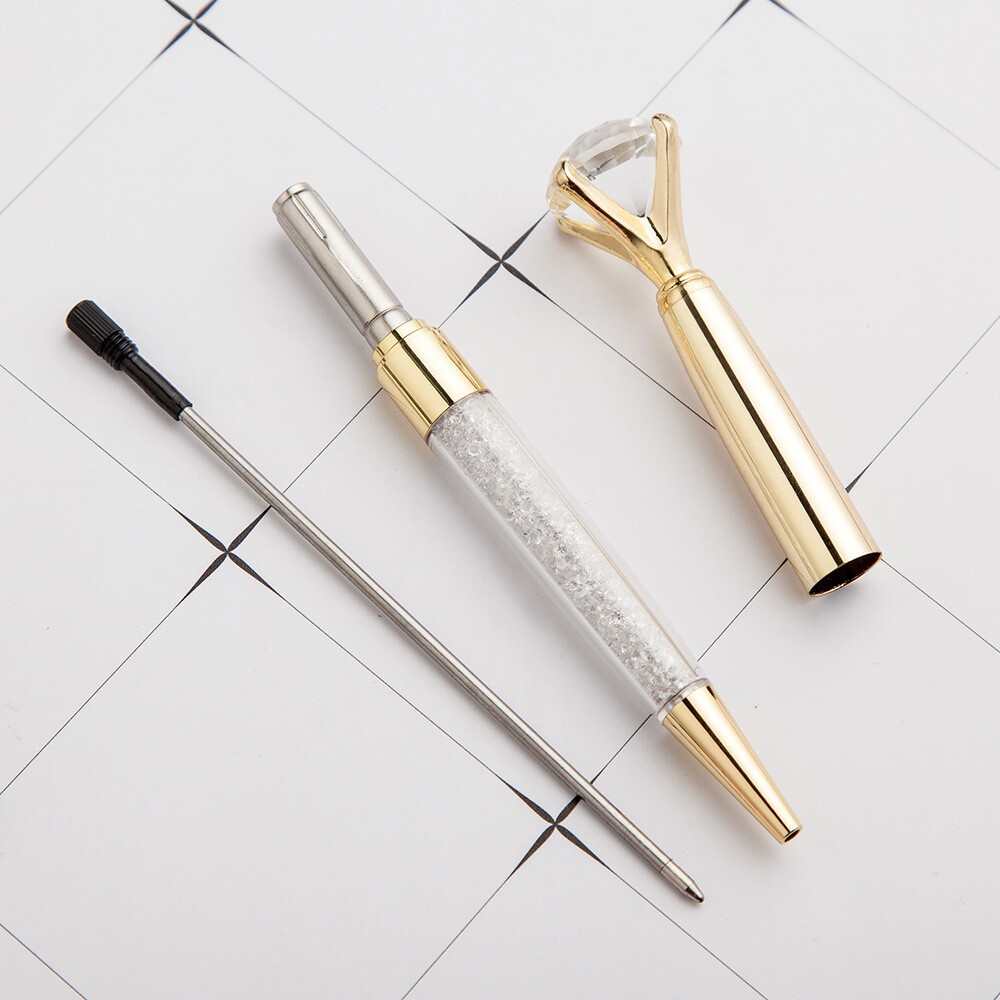 Luxury Metal Crystal Pen Big Diamond Ballpoint Pen Stationery School Pen Office