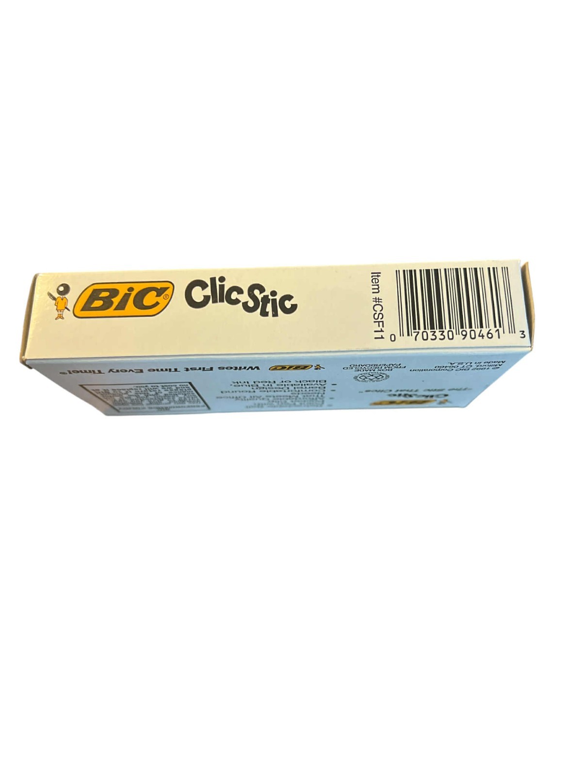 Vintage 1992 BIC CLIC STIC Fine Point Black Ink Pens #CSF11 NEW Open Box Of 10