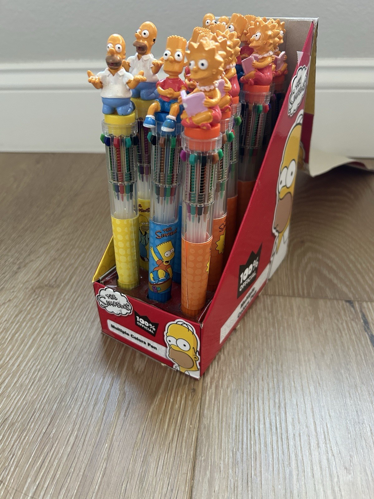Homer Bart Lisa Simpsons Figurehead Multicolor Ball Point Pen Prototype Rare 3pc