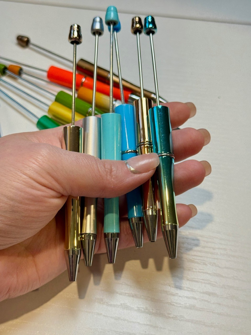 26pcs beadable pens bulk solid color, ombre, metallic and more