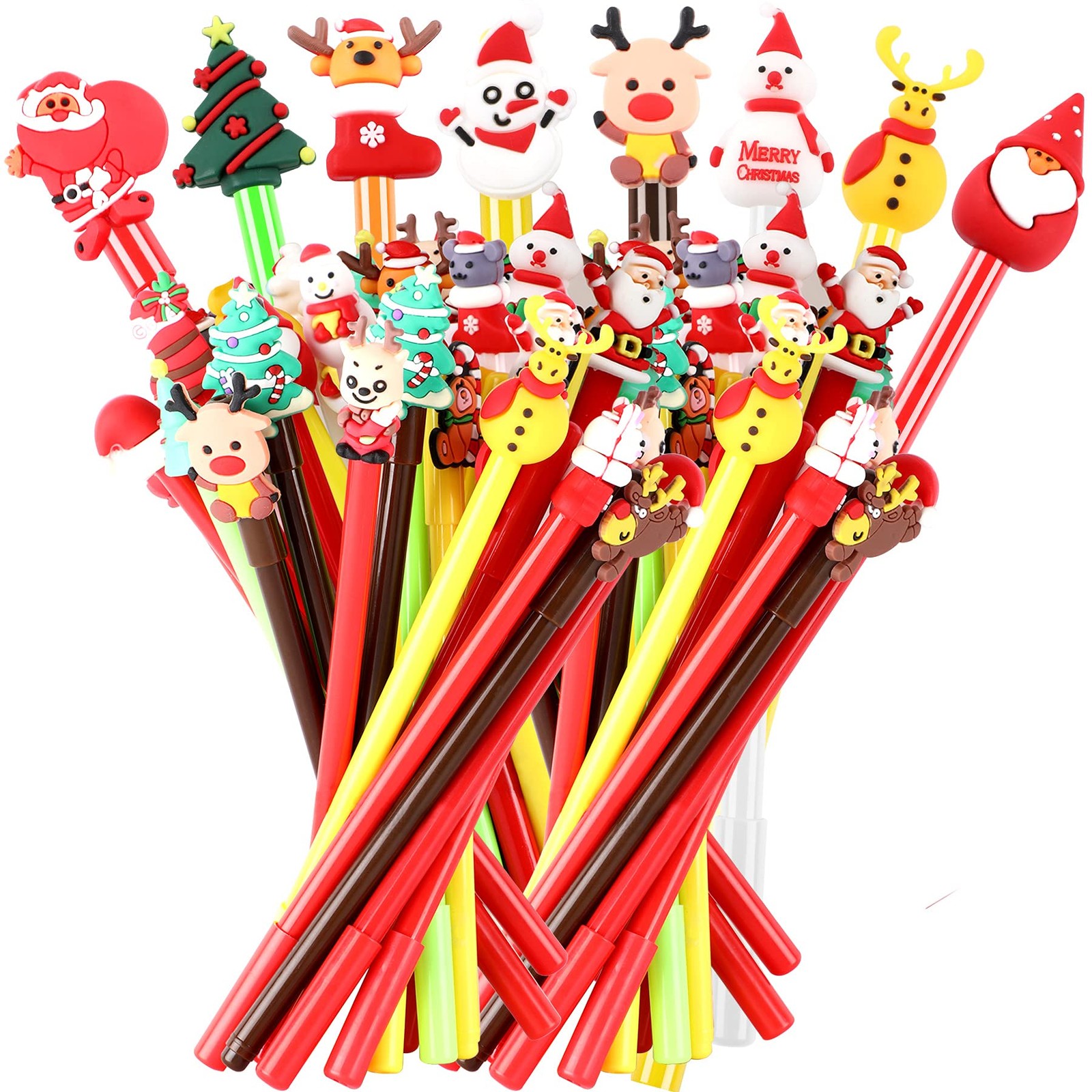 SANNIX 50 Pcs Christmas Pens for Kids, 20 Styles Cartoon Fun Pens | Black Ink…