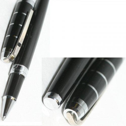 Dupont Ballpoint Pen with Cap / BLK & SLV in Good Condition Limited From JAPAN