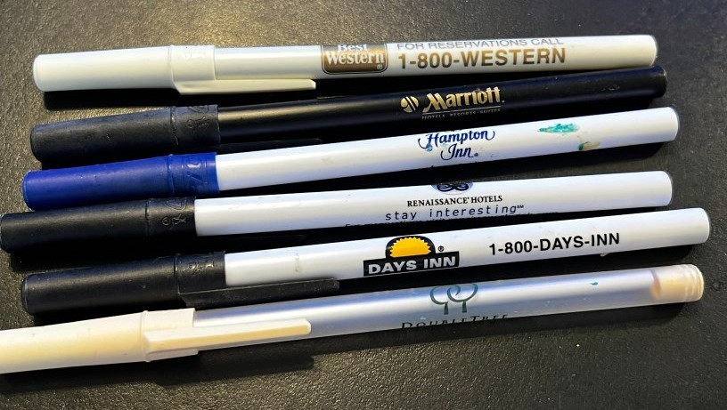 Marriott Best Western Double Tree Days Inn Hampt (6) Hotel branded pens working