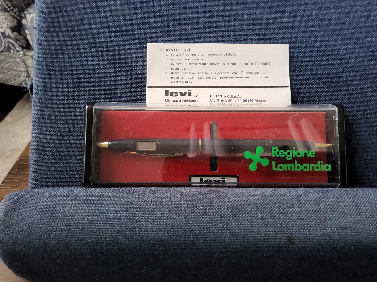 Vintage LCD Digital Clock Ballpoint Pen Retro 1980s Italy