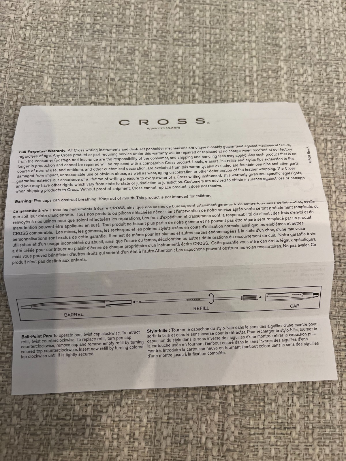 New CROSS Pen Satin Chrome Silver w/Box Classic Gift Writing Instrument