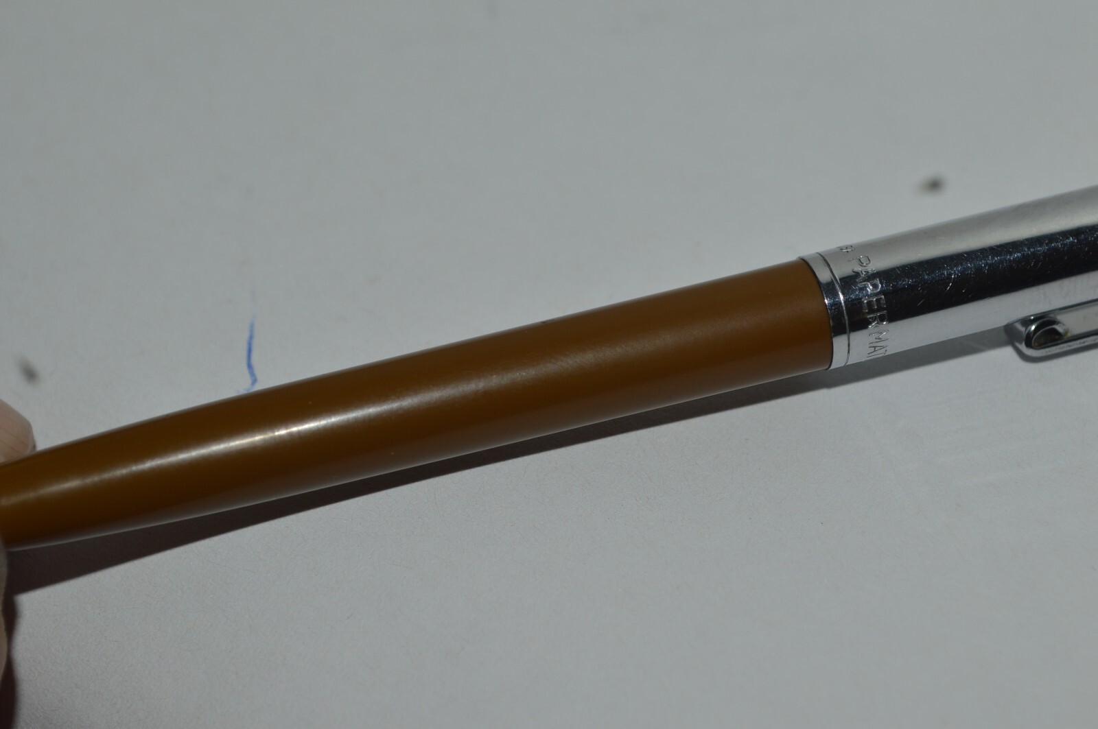 PAPER MATE Profile Slim Grip Ballpoint Pen Brown-Chrome Barrel Made In USA 1990s