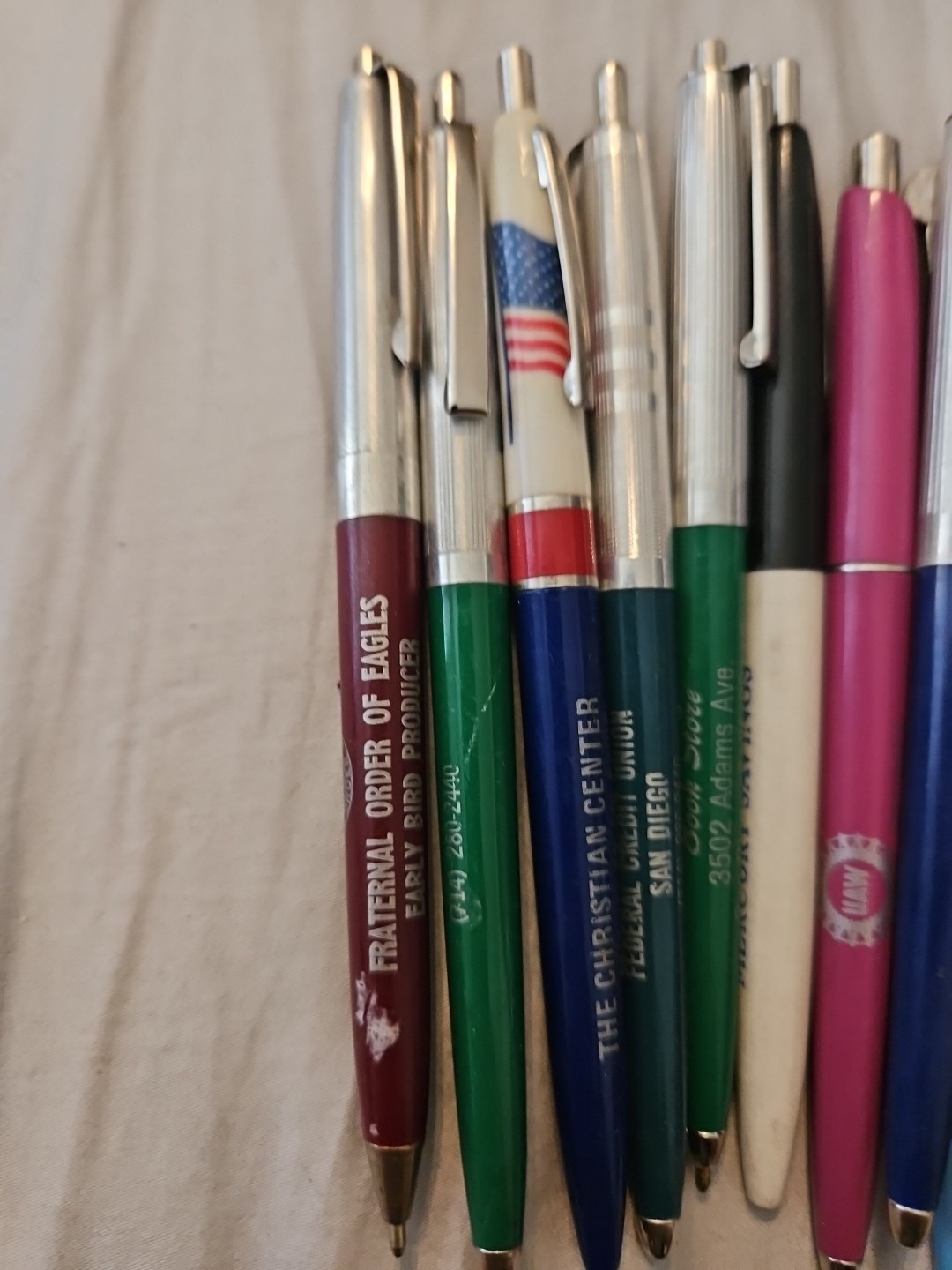 Lot of 15 Vintage Advertising Ballpoint Pens Branded Rare Collectibles + Bic
